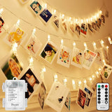 Decute 50 Clips LED String Lights – Cozy Home Accent for Headboard Wall, Dimmable Warm Glow Decor