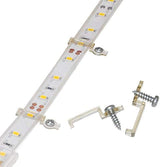 LuminEdge LED Channel-Free Mounting Kit – Cozy Kitchen Under-Cabinet Strip Holders, 100-Pack Transparent Clips