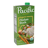 Pacific Foods Organic Unsalted Chicken Stock, 32 oz Carton – Clean-Ingredient Broth Substitute for School Lunch Soups