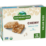 Cascadian Farm Organic Vanilla Chip Chewy Granola Bars – Individually Wrapped Bar for Grab-and-Go Work Fuel, 10ct Pack