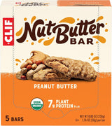 CLIF Nut Butter Bar Peanut Butter – Car Cup Holder Snack for Family Road Trips, 5-Pack