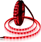 ALITOVE 5050 Red LED Rope Light 16.4ft Cuttable Waterproof Strip for Deck Railing Porch and Open-Air Entertaining Without Power Supply