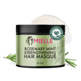 Mielle Organics Rosemary Mint Strengthening Hair Mask – Premium Biotin Hair Treatment for Curly, Coily & Chemically-Treated Strands, 12 Ounce