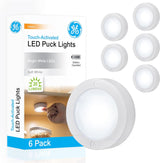 GE Touch-Activated LED Puck – Cool-to-Touch Battery Light for Nursery Closets and Bedside