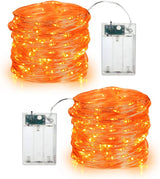 BrizLabs Orange Purple String Lights – Housewarming and Holiday Gift, 2-Pack 19.47ft LED Decor for Friends and Family