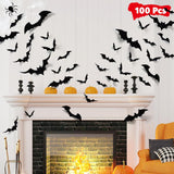 LUDILO PVC Bat Wall Set – Dramatic Fright Night Centerpiece for Living Room Walls