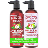 PURA D'OR Thin2Thick Shampoo & Conditioner Set — At-Home Spa Hair Care for Stress-Related Shedding, Sulfate-Free Clarifying Detox, 32oz Total