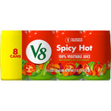 V8 Spicy Hot 100% Vegetable Juice – Durable Aluminum Can for Commutes, Car Rides, and Park Bench Snacking
