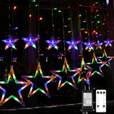 Blingstar Star Curtain Lights 138 LED Warm White 8.2 Ft Window Curtain with Lead Cord for Outdoor Dining and Patio Ambiance