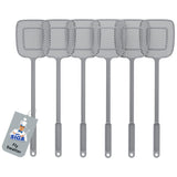 MR.SIGA Heavy Duty Long Handle Fly Swatter, Slim 0.2-Inch Profile Fly Swatter in Neutral Gray for Clutter-Free Homes