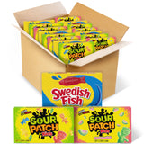 SOUR PATCH KIDS and SWEDISH FISH Candy Variety – Pantry-Friendly Snack Pack for Kids' Lunches and Classroom Parties, 15 Theater-Size Boxes