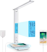 LAOPAO LED Desk Lamp with Wireless Charger – Task Light for Home Office and Study Nook with Anti-Glare Shade and Touch Controls
