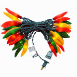 Chili Lights Co. Red Green Yellow Chili String Lights – Mantel and Stair Railing Decor, Year Round Home Accent Lighting