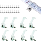 ATB Exterior LED Strip Clips for Outdoor Wall Lighting and Garden Structures, UV-Resistant Transparent Mounting Brackets 100-Pack