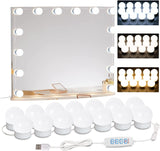 LuminGlow Flameless Mirror Light Kit – Pet and Kid Friendly LED Bulbs with Cool Touch PC Lampshades