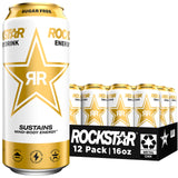 Rockstar Sugar Free Energy Drink, 16 Fl Oz Cans (Pack of 12) for Library and Dorm Room Cramming, 75mg+ Caffeine Per Can