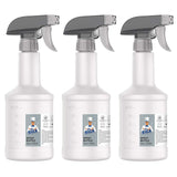 MR.SIGA 24 oz Empty Spray Bottles 3 Pack for Intentional Living & Decluttered Home, Neutral Reusable Bottles with Clean Lines