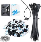 XHF 3M Strong Back Glue Wire Mounts with Screws – Child and Pet Friendly Cord Securing to Keep Cables Off Floors