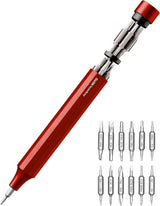 HOTO 24-in-1 Magnetic Screwdriver Pen – Intentional Everyday Carry in Cinnabar Red, Streamlined Form for Modern Minimalists