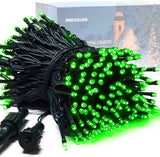 JMEXSUSS Green Wire 200 LED Lights – Soft Glow Dorm Room Decor, Warm White String Lights with Auto Timer