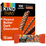 KIND THINS Peanut Butter Dark Chocolate Bars – Mindful Eating Companion for Home Wellness Rituals, Individually Wrapped 10 Pack