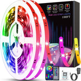 Tenmiro Music Sync LED Strip Lights for Nursery and Toddler Room, Cool to Touch Peel and Stick Ambient Lighting for Family Homes