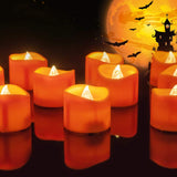 Homemory Flameless Candle Gift Bundle Orange 12 Pack Battery — Cozy Present for Mom Grandma and Seniors Who Enjoy Warm Ambient Lighting