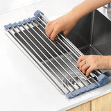 MECHEER Stainless Steel Roll-Up Rack – Weather-Resistant Drying Mat for Campsite and Outdoor Bars