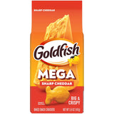 Pepperidge Farm Goldfish Mega Bites Sharp Cheddar Crackers – Shareable Pack of 3 for Conference Room Meetings