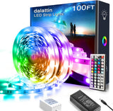 dalattin 50ft RGB LED Strip for Teen Bedroom and Dorm Room, Safe Adhesive Color Changing Light Kit