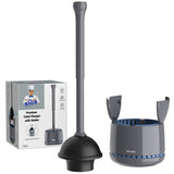 MR.SIGA Toilet Plunger with Holder, Simple and Uncluttered Design for the Intentional Home, Black