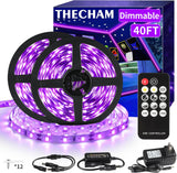Aogiftr UV Black Light Strip with Remote – Fun Valentine's Day Gift for Couples, Halloween Glow Decor 20FT 40FT 80FT