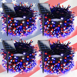 Multicolor Solar String Lights Outdoor 4 Pack – 132FT 400 LED Waterproof Green Wire for Patio Gazebo Lawn Pathway