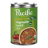 Pacific Foods Organic Vegetable Lentil Soup – Single-Serve 14g Protein Can for Power Lunches at the Desk