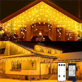Blingstar Icicle Lights – Garden Pathway and Deck Railing Accent, 8 Modes and Remote-Controlled Dimming
