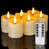 Homemory Battery LED Votive Candles 6-Pack, Dimmable Warm Glow for Bookshelf, Bathroom Spa, and Entryway Console Decor
