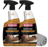 Weiman Leather Cleaner & Conditioner - Travel-Friendly 44 FL Oz Duo for Camping Chairs, Motorcycle Seats & Sun-Bleached Furniture