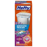 Hefty Medium Trash Bags with Fabuloso Scent, 8 Gallon 26 Count – Discreet Disposable Insert for Guest Bathroom Styling and Hallway Refresh