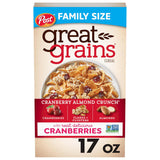 Great Grains Cranberry Almond Crunch Cereal – Non-GMO Pantry Gift for Parents, Grandparents, and Seniors, 17 oz