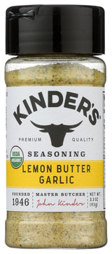 KINDERS Organic Lemon Butter Garlic Seasoning – Family-Friendly Organic Spice for Picky Eaters, 3.3 oz Jar