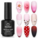 Beetles Matte Gel Top Coat – Minimalist Nail Desk Upgrade, 28-Day Long-Wear Matte Layer in a Single 15ml Bottle