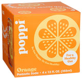 Poppi Orange Prebiotic Soda 4 pack – Low-Sugar Mindful Soda for Bath Night Indulgence