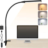 ShineTech LED Clip Desk Light – Stylish Home Office Decor for Craft Room and Hobby Table, Dimmable Aluminum Lamp