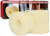 Birllaid Transparent Window Weather Strip – Allergy Relief Draft Seal for Bedrooms and Home Offices, 55 FT Roll