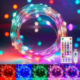 Minetom Patio Fairy Lights – Flexible Copper Wire 33FT for Porch and Deck Decoration, Remote Controlled Timer