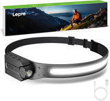 Lepro USB-C Rechargeable Headlight for Outdoor Adventures – 230° Flood Beam, IPX Waterproof, 3.87 oz