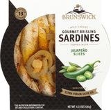 Brunswick Jalapeno Brisling Sardines in Olive Oil – Backpack Ready High Protein for Campsite Lunches