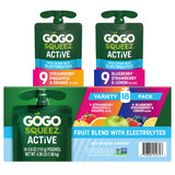 GoGo squeeZ Active Fruit Blend – Beach Day and Camping Snack Pack with Antioxidant Vitamins, Resealable Travel Pouches
