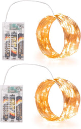 Glowhome Starry String Lights – Modern Home Ambiance Decor, Battery Operated Firefly Lights for Shelves