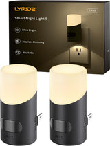 Lyridz Plug-in Night Light – Underlit Up-and-Down Wall Sconce Style for Foyers and Staircases, Designer Dimmable 2 Pack